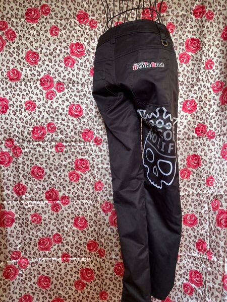 バーディハント バック スカルプリント 黒 パンツ ゴルフ スター y2k 平成 グランジ ダークコア