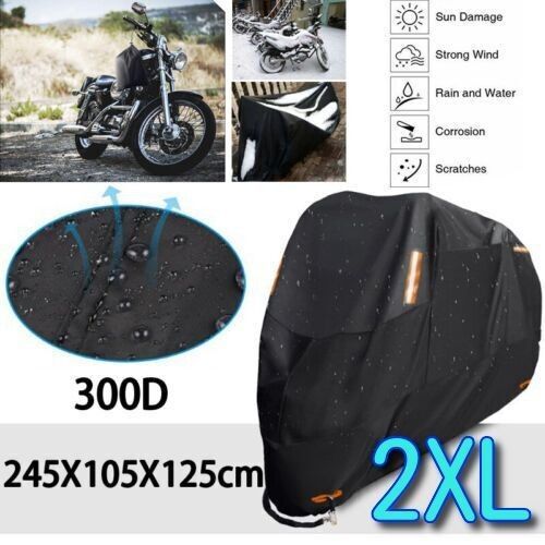 2XLサイズ 300D バイクカバー オックス生地 XXL 750 中型 大型 防水 防火 盗難防止