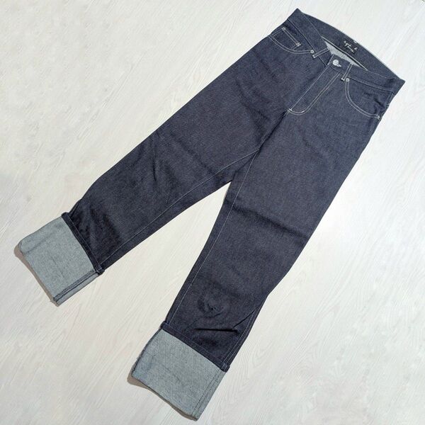 【未カット】アニエスベー フランス製 デニム パンツ ボトムス ジーンズ 未使用 トカゲ レザール 極美品