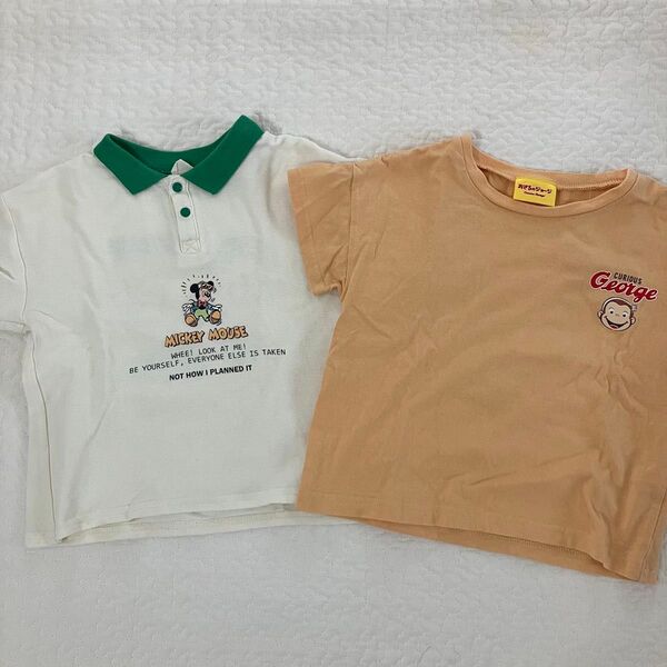おさるのジョージTシャツ リトシーミッキーポロシャツ 2点セット 100