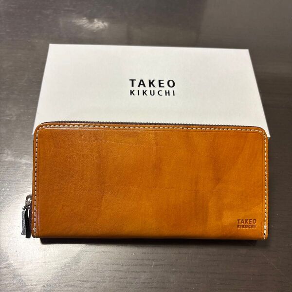 TAKEO KIKUCHI 財布 キャメル レザー