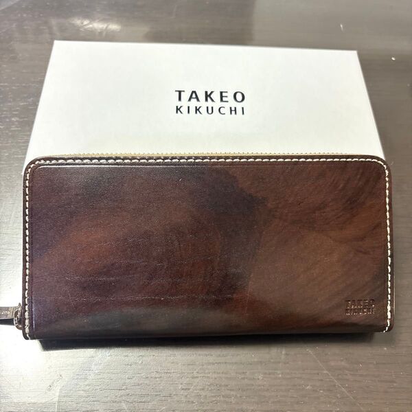 TAKEO KIKUCHI 長財布 ブラウン レザー