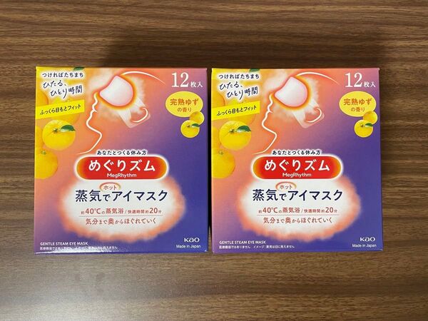 24枚 12枚入2箱 花王 めぐりズム 完熟ゆずの香り 蒸気でホットアイマスク 箱無し