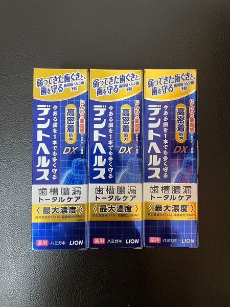 3本 ライオン デントヘルスDX 85g 歯槽膿漏トータルケア 歯磨き粉