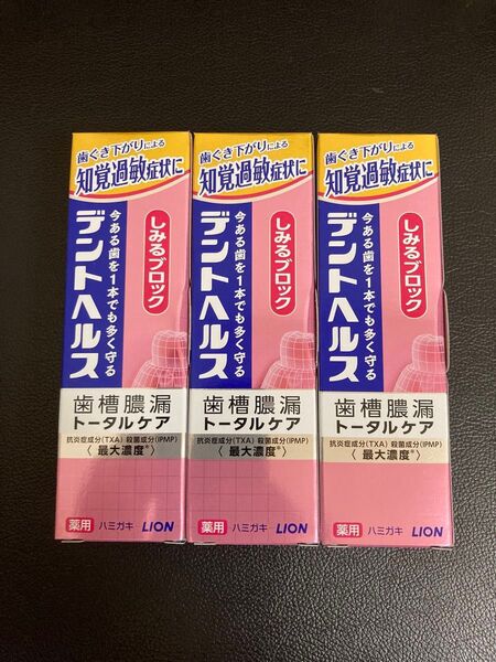 3本 ライオン デントヘルス しみるブロック 85g 歯槽膿漏トータルケア 歯磨き粉