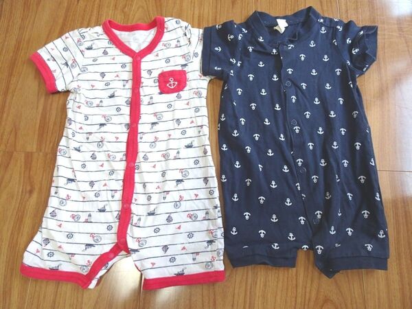□ベビー服・子供服★62cm 60-70cm☆ロンパース★2点セット★H&M エイチアンドエム 西松屋★春夏秋
