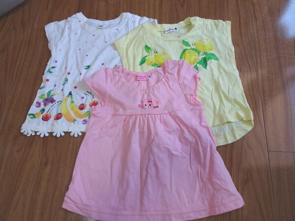 □ベビー服・子供服★80cm☆半袖・Tシャツ・ノースリーブ★3点セット★ブランシェス MIKI HOUSE ミキハウス★春夏秋
