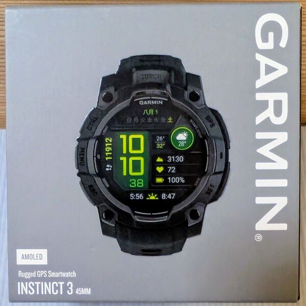 【新品同様】GARMIN INSTINCT 3 AMOLED 45mm ガーミン GPSスマートウォッチ インスティンクト 3