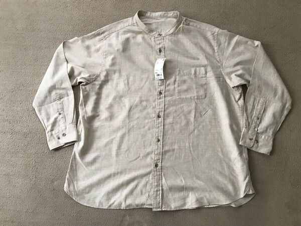 未使用 ユニクロ ソフトツイル スタンドカラーシャツ 4XL 長袖 UNIQLO メンズ 男性 オーバーサイズ 春 夏 オーラリー