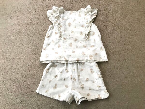 プティマイン petit main チュニック 上下セット 110 パンツ セットアップ 海 旅行 夏 女の子 5歳 6歳 中古