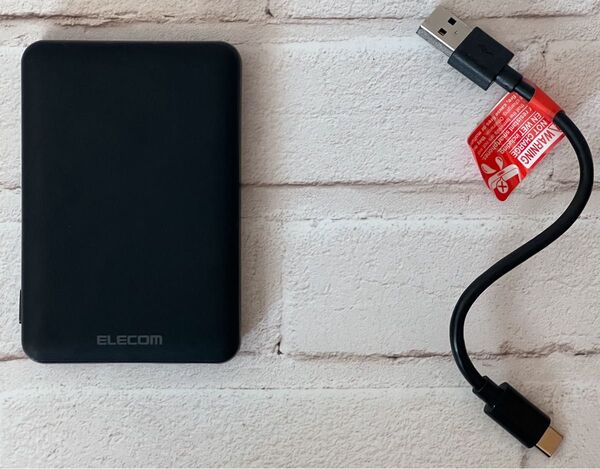 ELECOM エレコム EC-C04BK 5000mAh モバイルバッテリー(Type-C+USB-A)ブラック ケーブル付属
