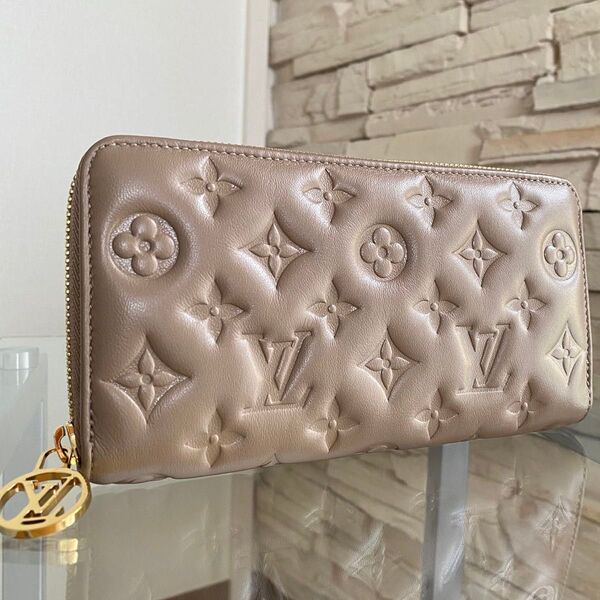 LouisVuitton 長財布(ラウンドファスナー) クッサン トープ
