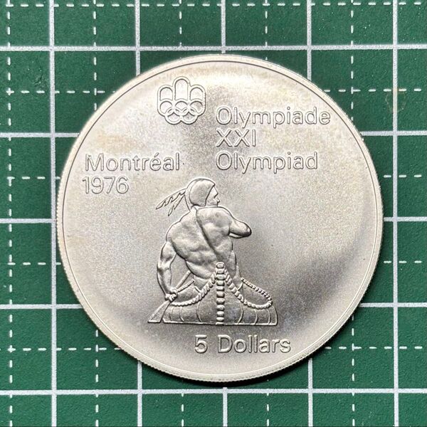 1974年 カナダ モントリオール オリンピック記念 5ドル銀貨 カヌーイング