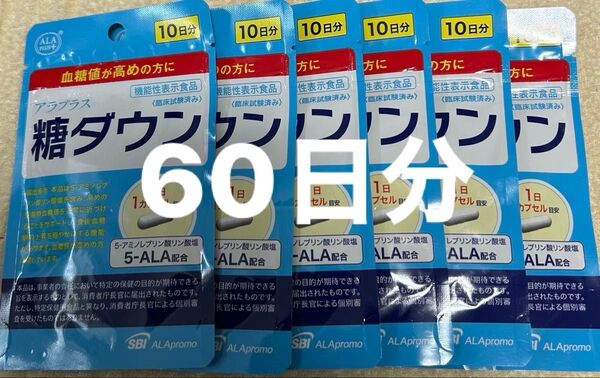 最終価格 早い者勝ち 新品 未使用 未開封 アラプラス 糖ダウン 10日分 6袋 合計60日分 SBI