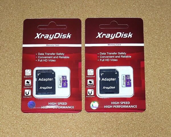 2個セット microSD カード 64GB class10 XrayDisk