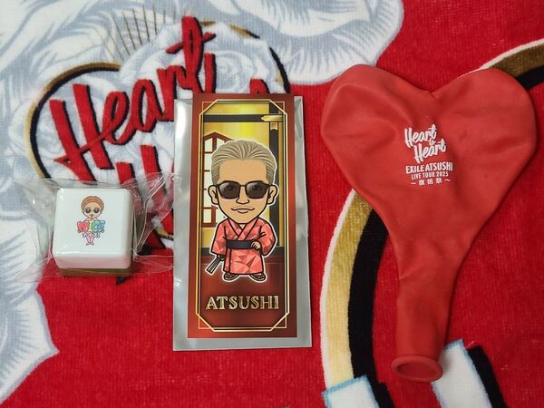 EXILE ATSUSHI 復活祭 スナちゃん スタンプ (グリーン) 千社札ステッカー 風船 (赤) おまけ付き