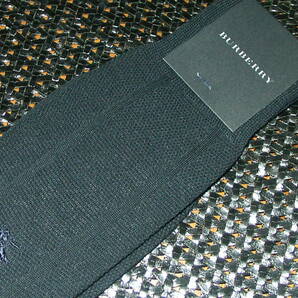 097-Ｎ②☆新品・正規品【２５～２６ｃｍ】BURBERRY （バーバリー）【麻混】日本製・ ホースマーク刺繍 ・ビジネスソックス(靴下) の画像3