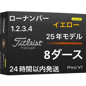 タイトリスト プロV1 PROV1 ゴルフボール(イエロー) 2025年モデル ローナンバー 8ダース(96個)