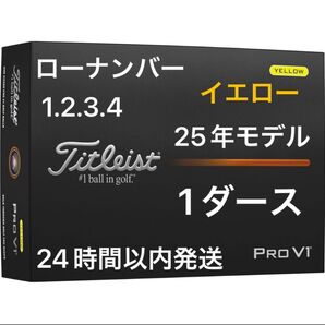 タイトリスト プロV1 PROV1 ゴルフボール(イエロー) 2025年モデル ローナンバー 1ダース(12個)