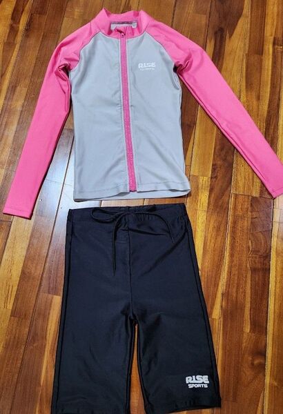 140 スクール 水着 上下 学校 プール 女の子 中古 水泳 キッズ プール 水着 スイミング 黒 ピンク 黒