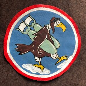 レザー製スコードロンパッチ 826th bomb ハンドペイント 牛革 ワッペン