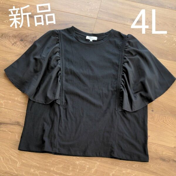 新品 4L トップス 半袖 大きいサイズ Tシャツ 夏 黒