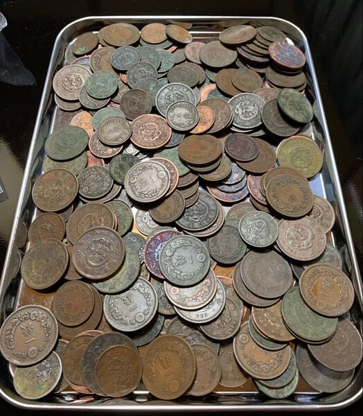 竜銅貨 おまとめ1kg超 竜1銭 半銭 銅貨 古銭 明治銅貨 まとめ
