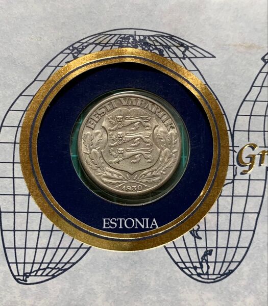 エストニア 2クローネ 銀貨 1930年 フランクリンミント 古銭 外国銭