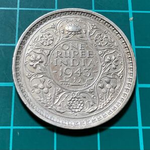 インド 1ルピー 銀貨 1943年 外国貨幣 古銭