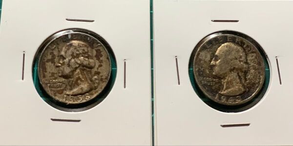 アメリカ 25セント 銀貨 おまとめ 1958年 1943年 クォーター silver. 900 外国銭