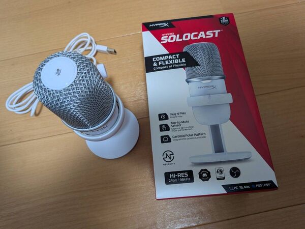 美品 Hyperx SoloCast コンデンサーマイク ホワイト