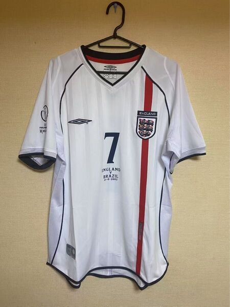 2002W杯 ベッカム 7番 BECKHAM 02 VS BRAZIL決勝戦半袖 ユニフォーム