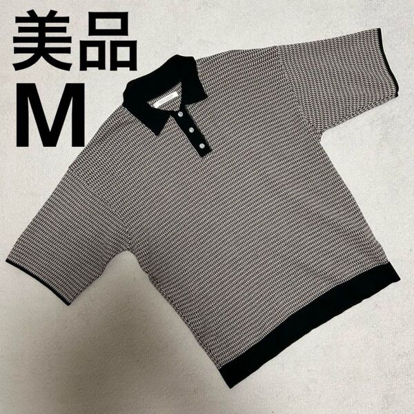 美品 ジャーナルスタンダード JOURNAL STANDARD 総柄 お洒落柄 可愛い柄 ポロシャツ Mサイズ メンズ