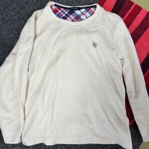 BLACK LABEL 長袖Tシャツ ホワイト チェック メンズ ブラックレーベルクレストブリッジ ニットセーター