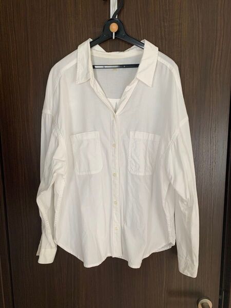 earth music&ecologyホワイト長袖シャツ サイズL