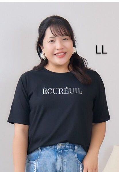ヒナスタイル LL パール付箔プリントTシャツ