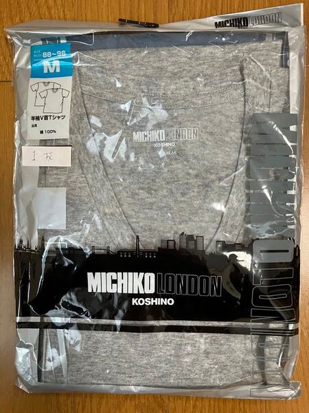 MICHIKO LONDON KOSHINO 半袖V首Tシャツ M グレー 未使用