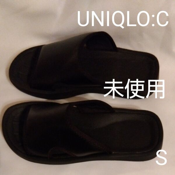 未使用 ユニクロc スライドサンダル 黒 23cm