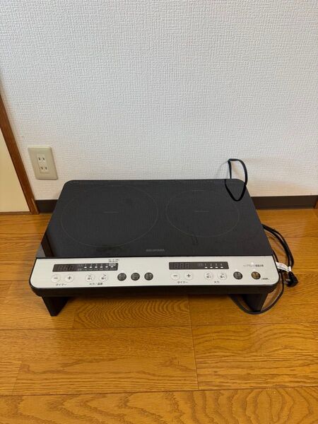 美品 IRIS IHコンロ 2口 2020年製 脚付 Hクッキングヒーター