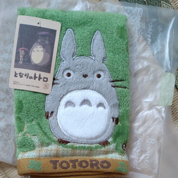 タグ付き 未使用 トトロハンドタオル 35×35