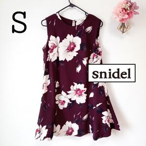 【即発送】SNIDEL スナイデル ノースリーブ ミニワンピース 花柄 ペプラム チュニック サイズ0