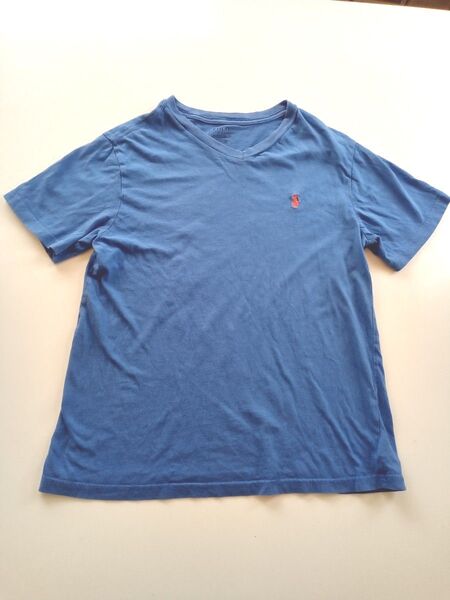 ポロラルフローレン VネックTシャツ ブルー 150
