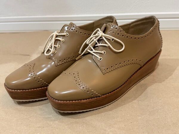 【中古・新同】ユナイテッドアローズ オックスフォードシューズ UNITED ARROWS UWMSC ベージュ 23.5cm