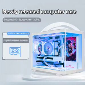 【新品】AOC CG355 曲面ガラスピラーレスPCケース WHILE ファン・RGBリモコンセット