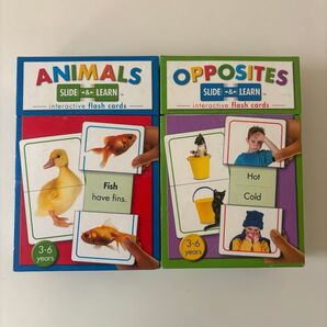 英語 フラッシュカード スライドカード 知育教材 2個セット