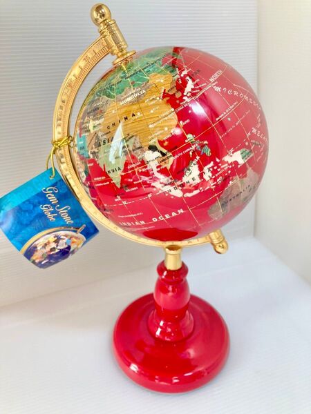 ジェムストーングローブ 宝石地球儀未使用 天然石 世界地図 置物オブジェ インテリア アンティーク ラピスラズリ パワーストーン