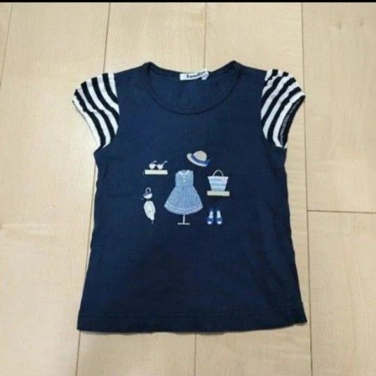アナスイミニ 半袖Tシャツ120cm ボーダー ネイビー