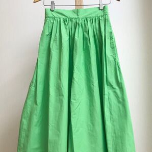 《美品/即日発送》# H&M グリーン コットン フレアスカート