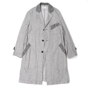 Varde77 ロングコート【1】グレー/チャコール ヴァルデ コットン/リネン 9014SS-AN-C01
