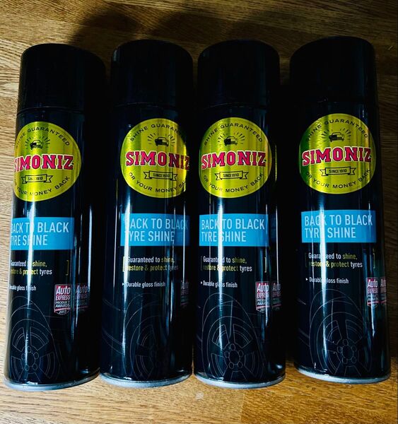 タイヤワックス 4本 透明スプレー SIMONIZ 500ml Back To Black タイヤシャイン